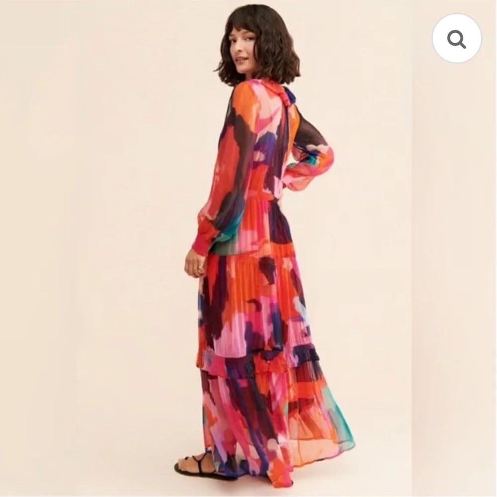 Anthropologie Marais chiffon watercolor tiered maxi dress - Picture 2 of 11